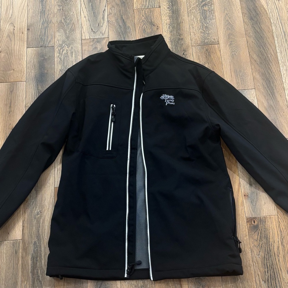 Men's Black Torrey Pines Lined Rainwear  Jacket NWOT